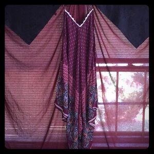 Scarf dress thin strapped half calf length